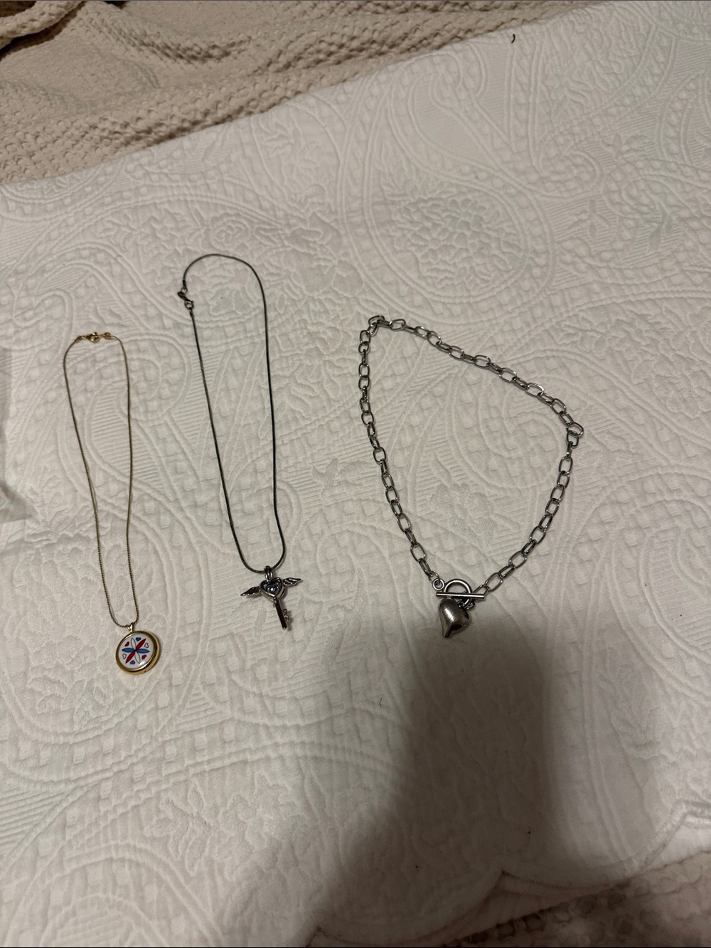 Gold and Silver Women’s Necklace Set - Mixed Metal Pendant Styles